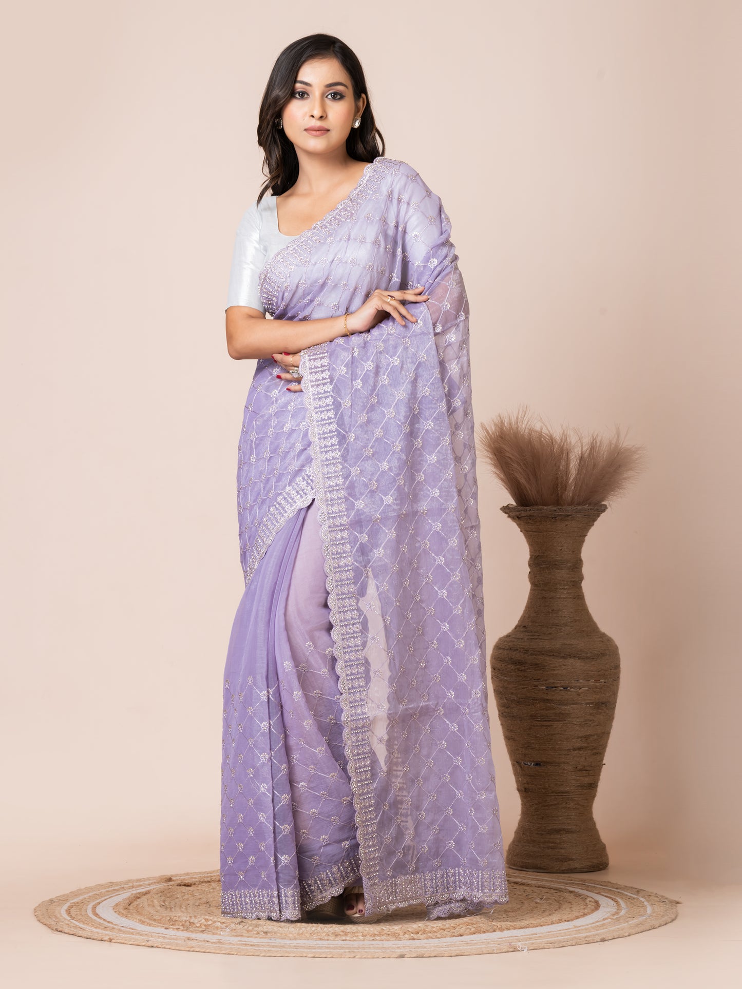 Opulent Lavender Tissue Saree