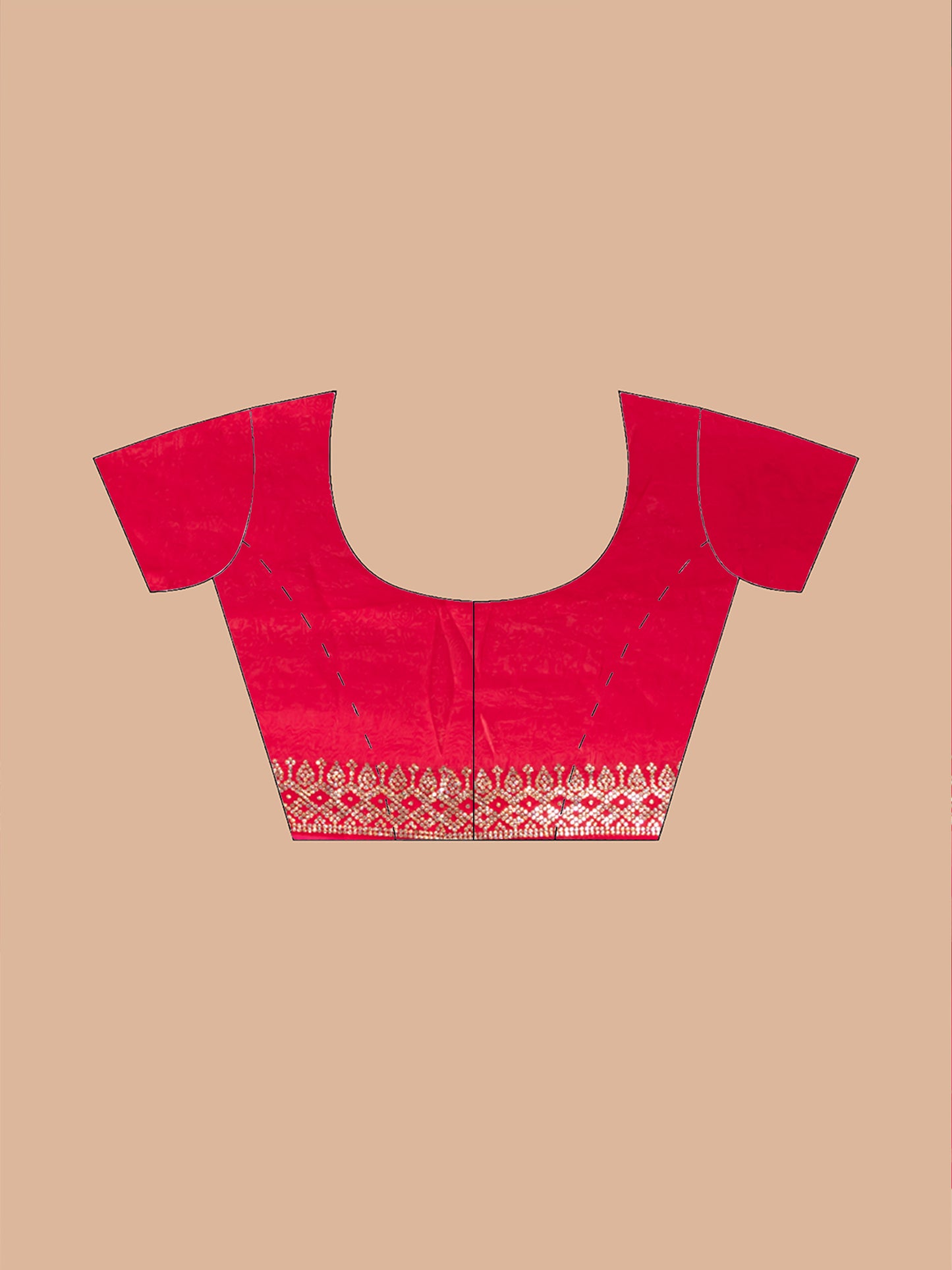 Vibrant Red Malmal Silk Saree with Embroidered Border