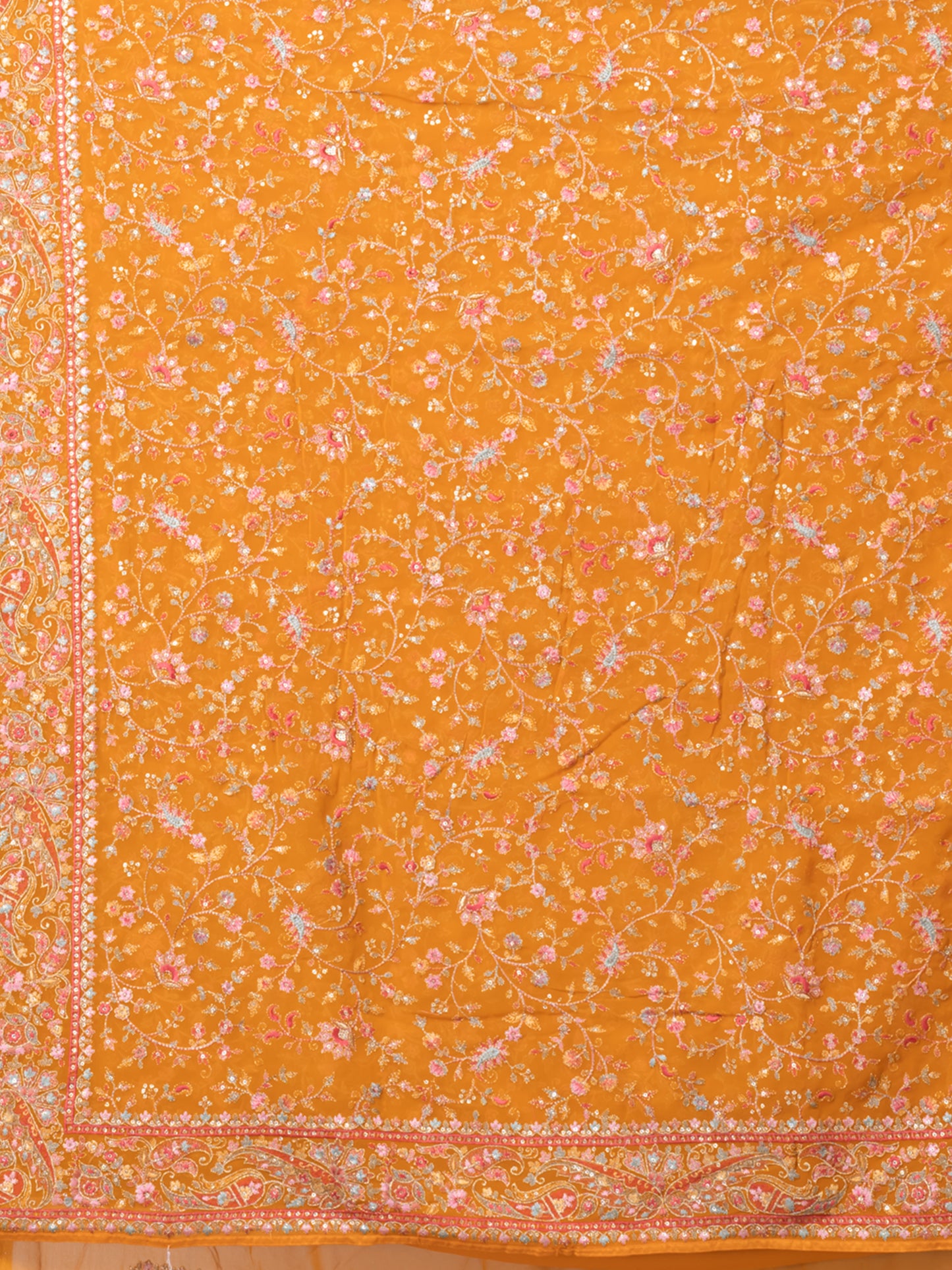 Elegant Pesto Calabrese Fancy Chiffon Saree with Jal Work