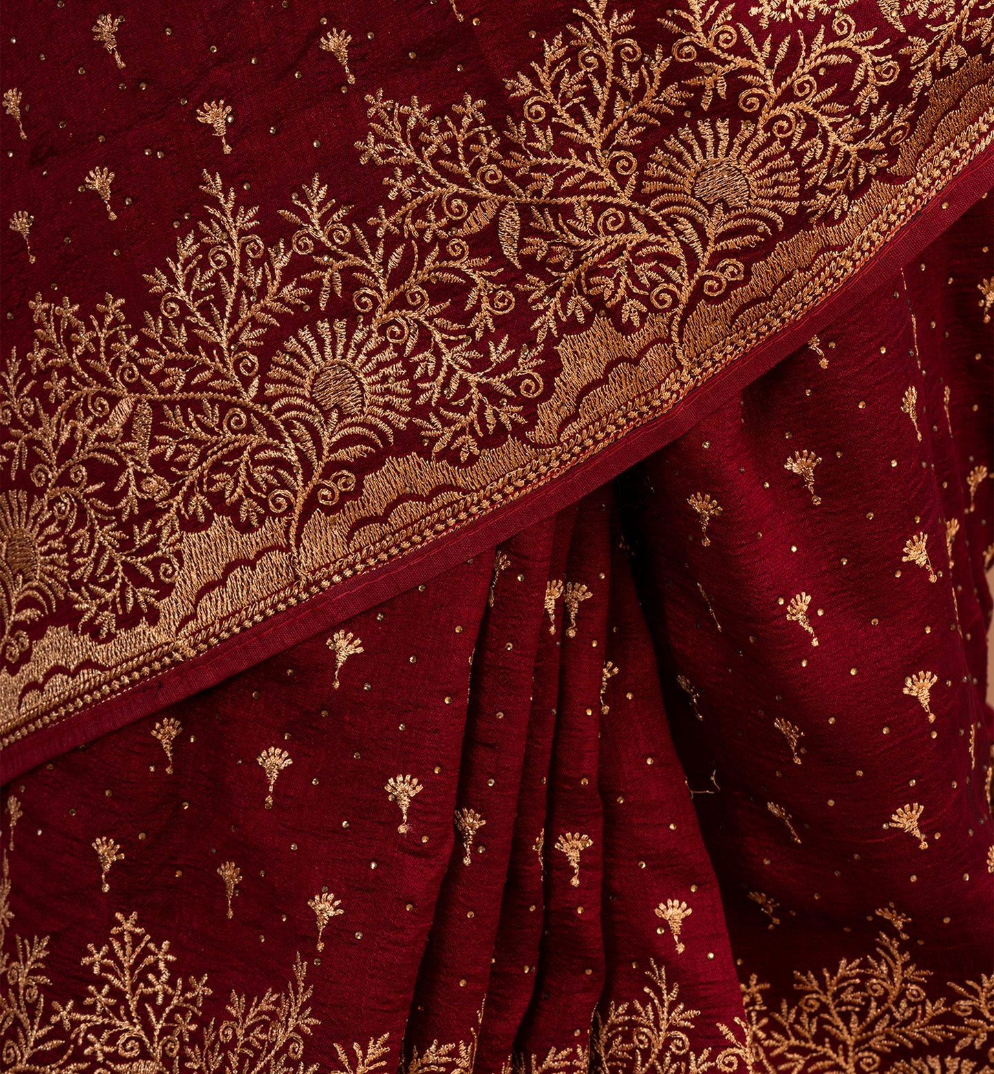 Opulent Maroon Fancy Tussar Ghicha Saree