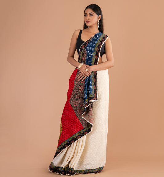 Vibrant Multicolor Boutique Cotton Saree