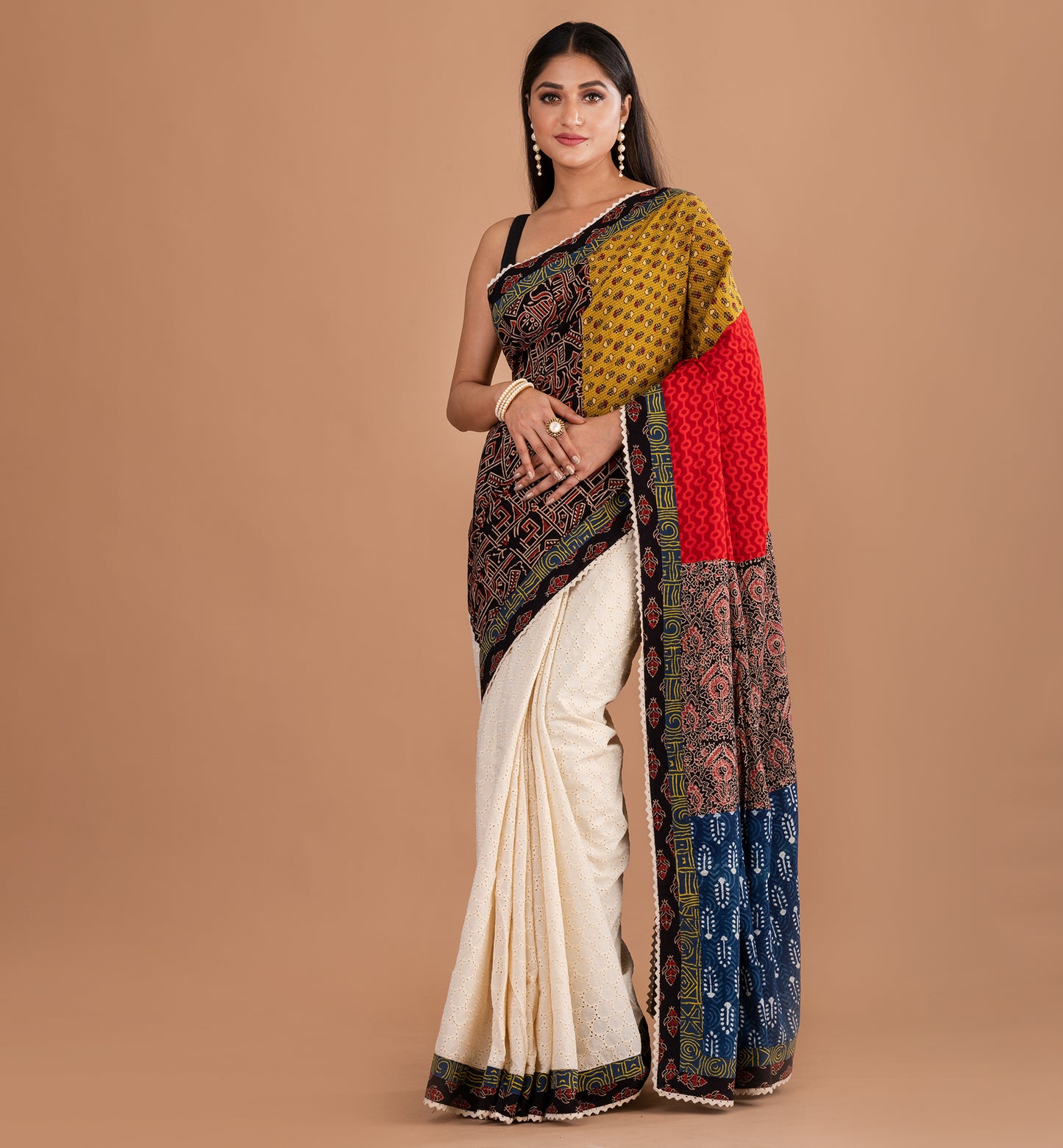 Vibrant Multicolor Boutique Cotton Saree