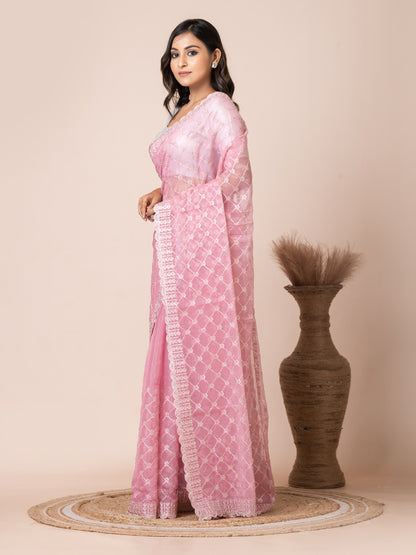 Luxurious Tissue Saree with Exquisite Blouse Piece