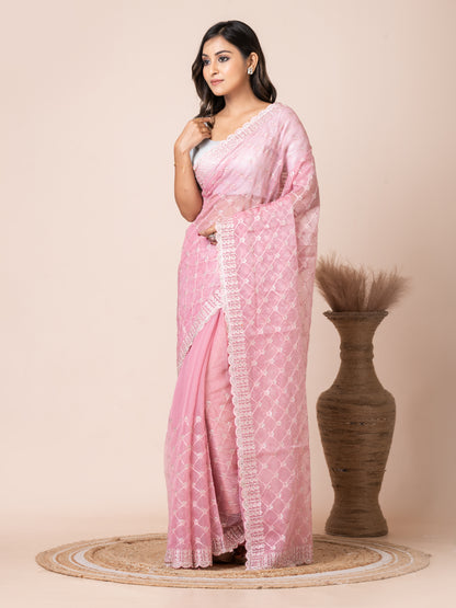 Luxurious Tissue Saree with Exquisite Blouse Piece