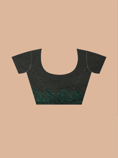 Luxurious Dark Green Fancy Chiffon Saree with Jal Work