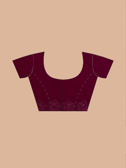 Exquisite Maroon Fancy Chiffon Saree with Jal Work