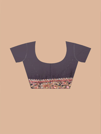Regal Dark Purple Fancy Chiffon Saree with Jal Work