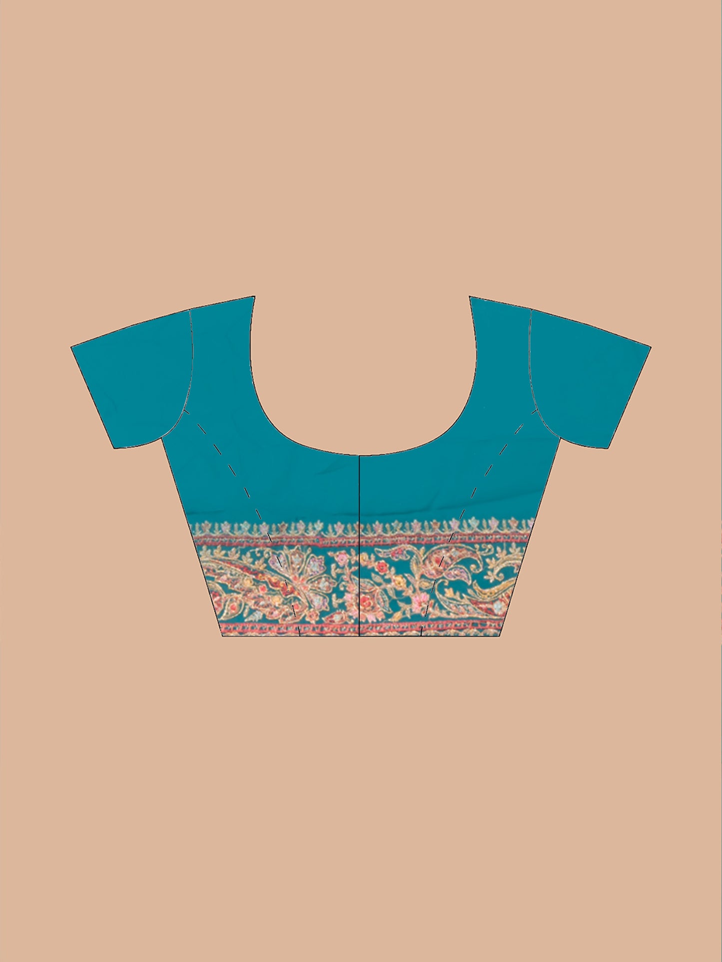 Vibrant Royal Cyan Fancy Chiffon Saree with Jal Work