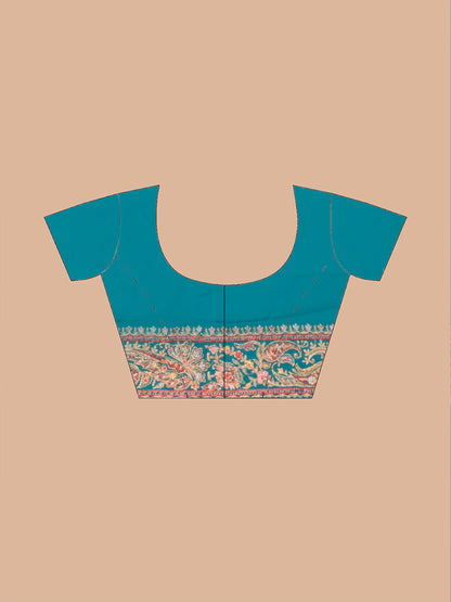 Vibrant Royal Cyan Fancy Chiffon Saree with Jal Work