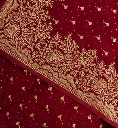 Opulent Maroon Fancy Tussar Ghicha Saree