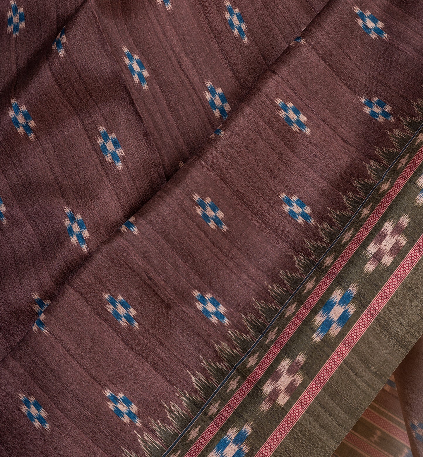 Rich Brown Batik Silk Saree