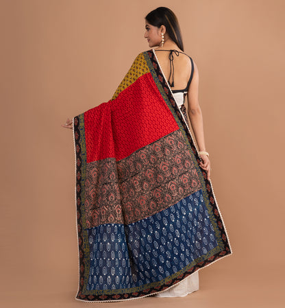 Vibrant Multicolor Boutique Cotton Saree